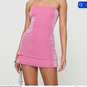 Princess Polly Hot Pink Strapless Mini Dress